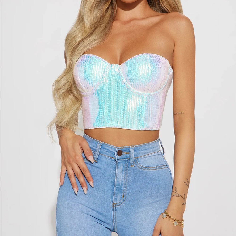 NWT sequin corset top
